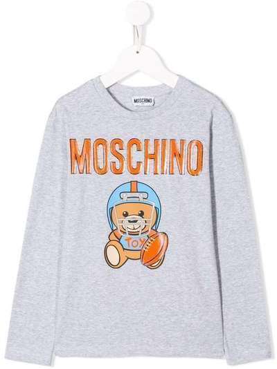 Moschino Kids топ с длинными рукавами и принтом HUO000LBA10