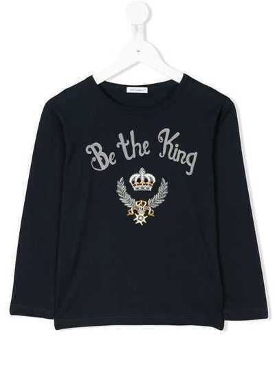 Dolce & Gabbana Kids топ с вышивкой 'Be The King' L4JT5KG7LDH
