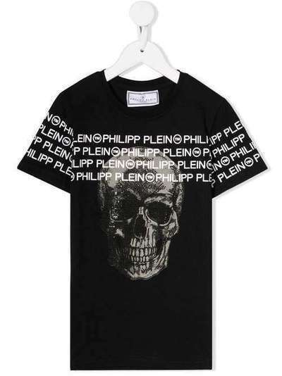 Philipp Plein Junior футболка с принтом Skull A19CBTK0807PJY002N