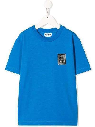 Moschino Kids футболка с нашивкой-логотипом HOM02DLBA10