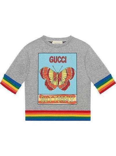 Gucci Kids Children's sweatshirt with postcard "Butterfly" print 503743X9O42