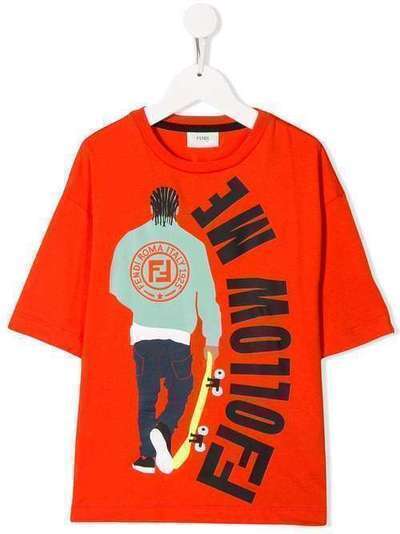 Fendi Kids футболка с графичным принтом JMI2867AJ