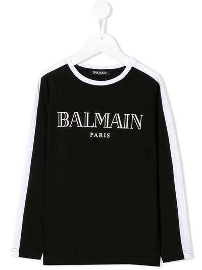 Balmain Kids футболка с логотипом и длинными рукавами 6K8550KX080