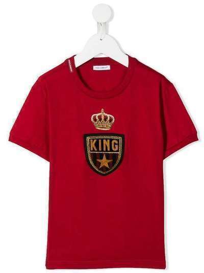 Dolce & Gabbana Kids футболка с вышивкой King L4JT7LG7TNV