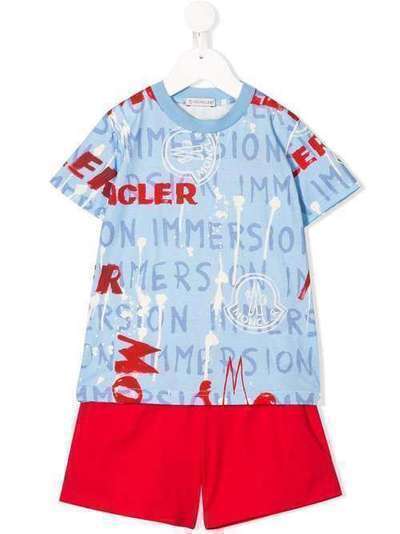 Moncler Kids комплект из шортов и футболки с логотипом F19548M7142083907