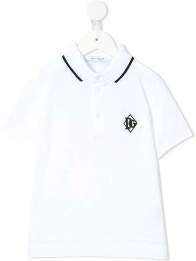 Dolce & Gabbana Kids рубашка-поло с вышитым логотипом L4JTBJG7VYG