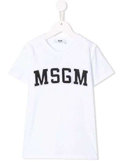 Msgm Kids футболка с нашивкой-логотипом 18610