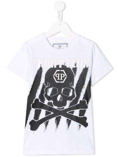 Philipp Plein Junior футболка с принтом Skull F19CBTK0744PJY002N