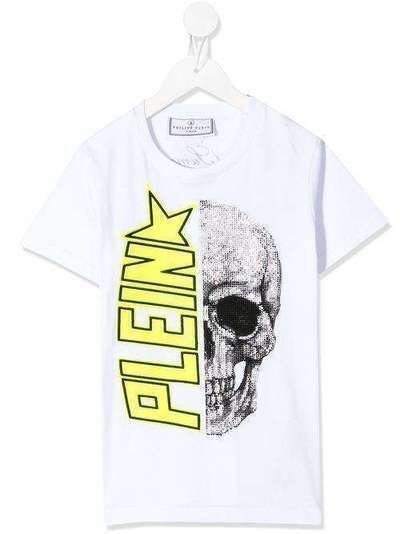 Philipp Plein футболка с декором Skull P20CBTK0894PJY002N