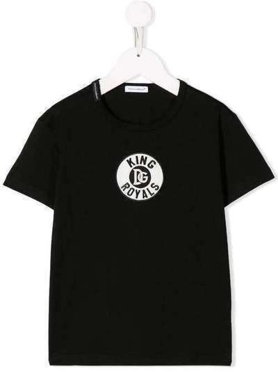 Dolce & Gabbana Kids футболка с нашивкой DG Royals L4JT6SG7VOV
