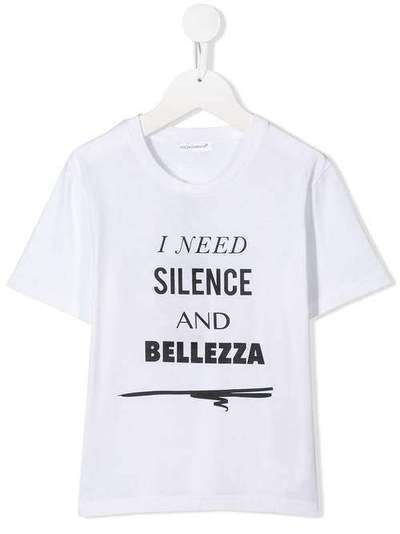 Dolce & Gabbana Kids футболка I Need Silence And Bellezza L5JTP9G7NLO