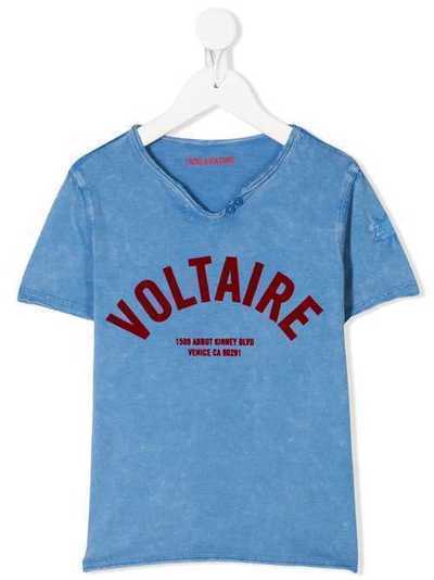 Zadig & Voltaire Kids футболка с аппликацией логотипа X25196812
