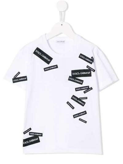 Dolce & Gabbana Kids футболка в стиле пэчворк с логотипом L4JT7NG7RIG