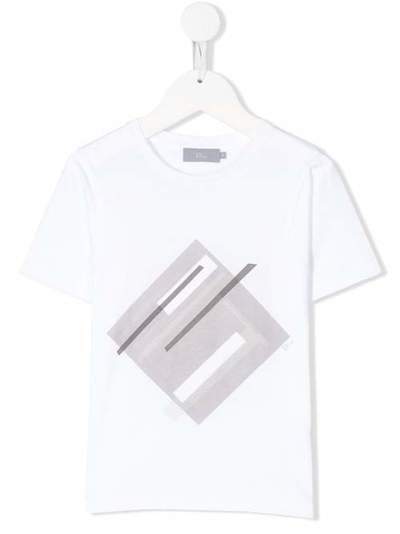 Baby Dior футболка с контрастным принтом 4HBM23TEEA