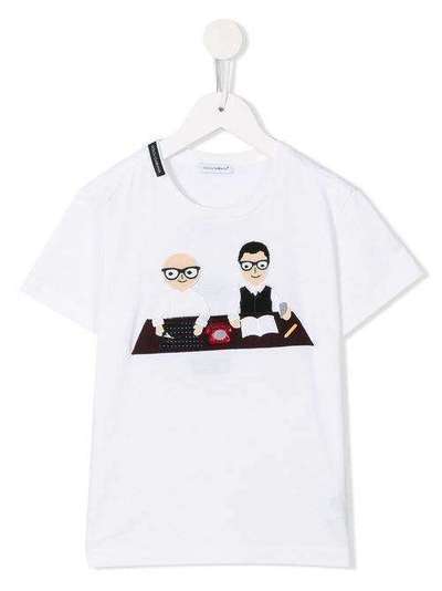 Dolce & Gabbana Kids футболка с нашивками L4JT1WG7IIS