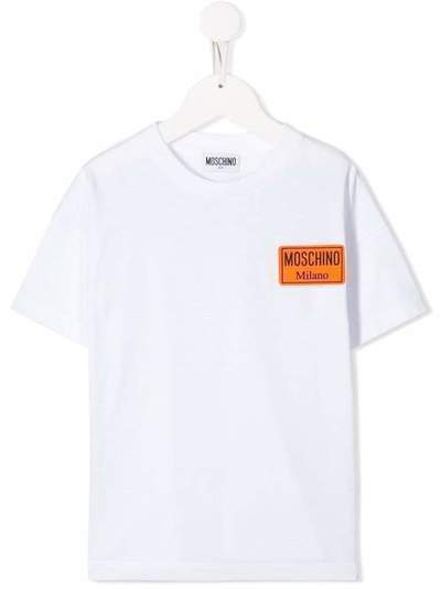 Moschino Kids футболка с круглым вырезом и логотипом HUM02PLAA01
