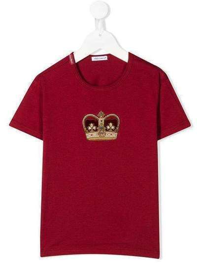 Dolce & Gabbana Kids футболка с круглым вырезом и нашивкой L4JT6SG7VJS