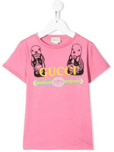 Gucci Kids футболка с логотипом 561651XJAIA