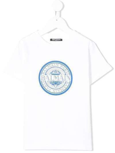 Balmain Kids футболка с нашивкой-логотипом 6K8521KX080100AZ