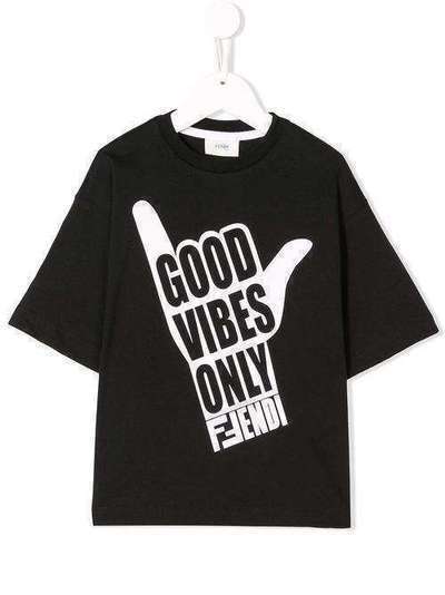 Fendi Kids футболка 'Good Vibes Only' JMI2557AJ