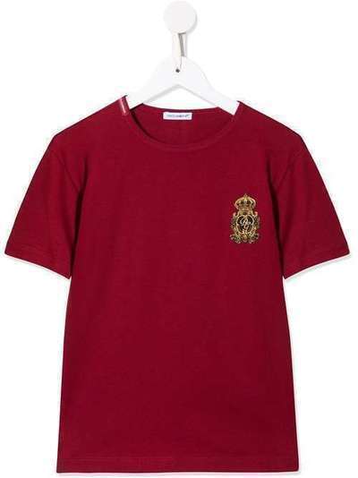 Dolce & Gabbana Kids футболка с нашивкой Heraldic L4JTAUG7VEF