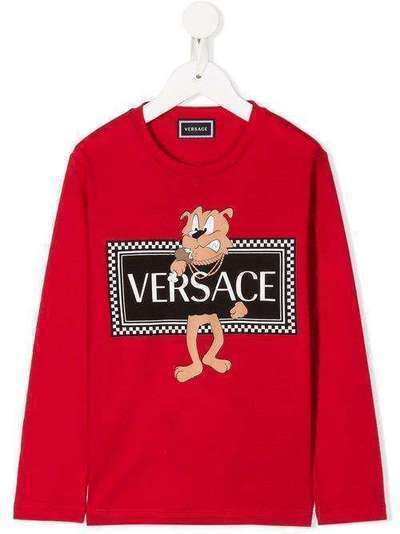 Young Versace футболка с длинными рукавами и логотипом YD000209YA00079