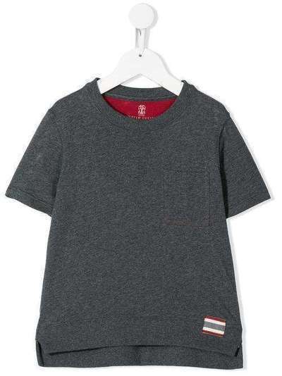 Brunello Cucinelli Kids футболка с нагрудным карманом B0B13T170C080