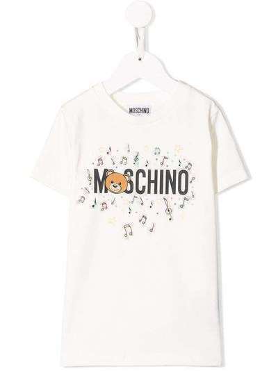 Moschino Kids футболка с логотипом HQM01ILBA12