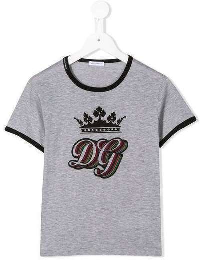 Dolce & Gabbana Kids футболка с принтом DG Crown L4JTBCG7VLN