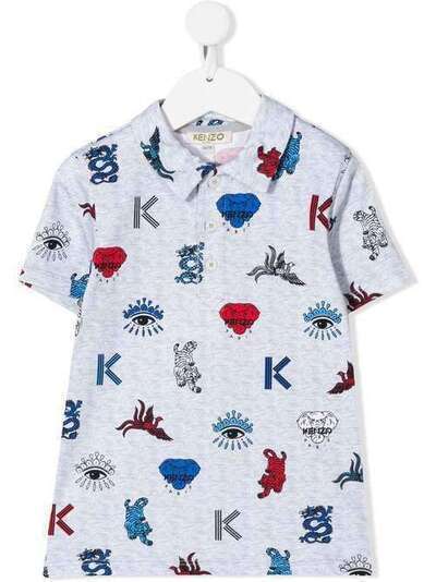 Kenzo Kids рубашка-поло с вышитым логотипом KQ11548
