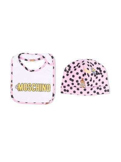 Moschino Kids комплект из шапки и нагрудника с принтом Teddy Bear