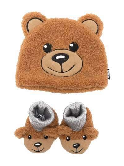 Moschino Kids комплект из шапки и слиперов Teddy Bear