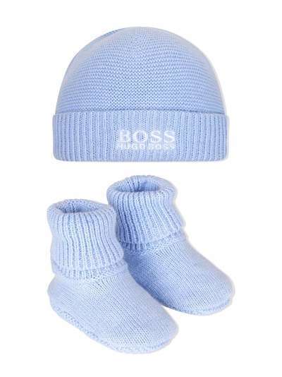 BOSS Kidswear комплект из шапки и носков с вышитым логотипом