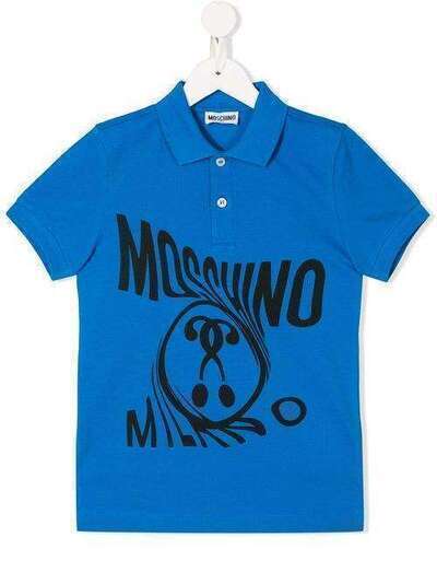 Moschino Kids рубашка-поло с логотипом HMM02ELEA04