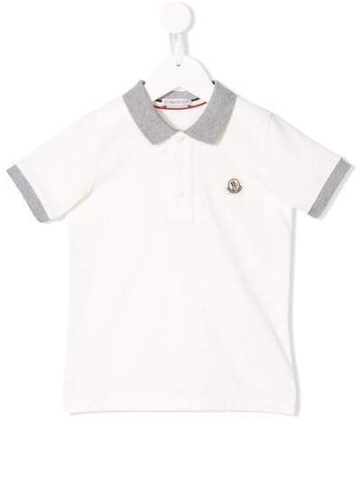 Moncler Kids рубашка-поло с контрастным логотипом 95483078508496W034