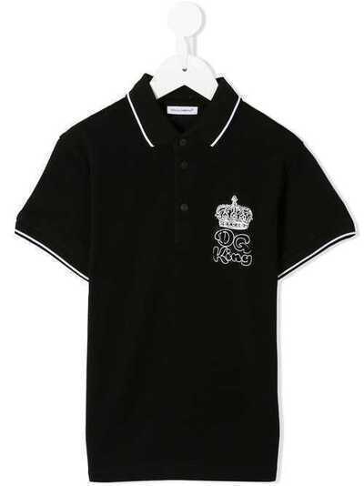 Dolce & Gabbana Kids рубашка-поло с вышивкой King L4JT6QG7TTW