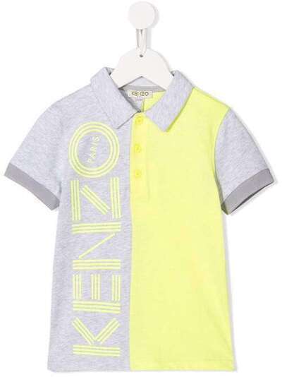 Kenzo Kids рубашка-поло в стиле колор-блок с логотипом KQ1153823