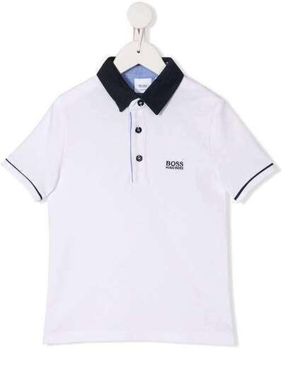 Boss Kids рубашка-поло с вышитым логотипом J25E2610B