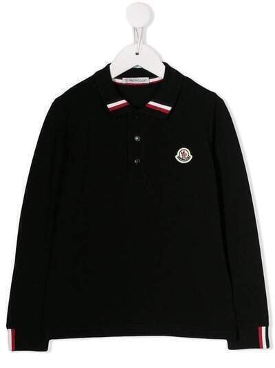 Moncler Kids рубашка-поло с нашивкой-логотипом 831240584632