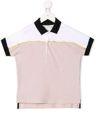 Fendi Kids рубашка-поло дизайна колор-блок JMI244AVP