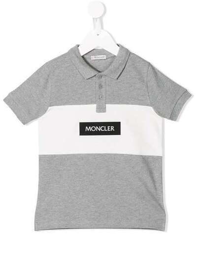 Moncler Kids рубашка-поло дизайна колор-блок с логотипом 95483117058496W980