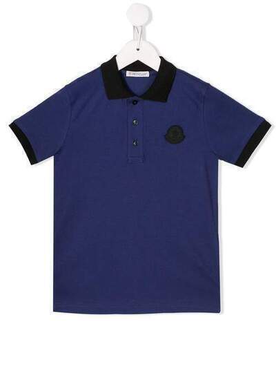 Moncler Kids рубашка-поло с контрастным логотипом 83122058496F