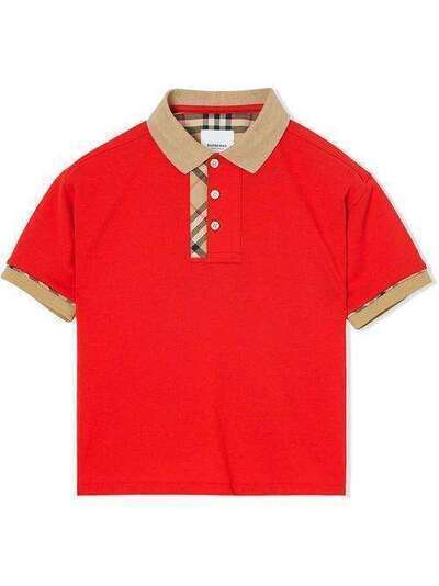 Burberry Kids рубашка-поло с отделкой Vintage Check 8022619