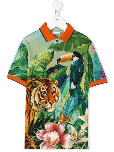Dolce & Gabbana Kids рубашка-поло с принтом Sicilian Jungle L4JT8VG7WFZ