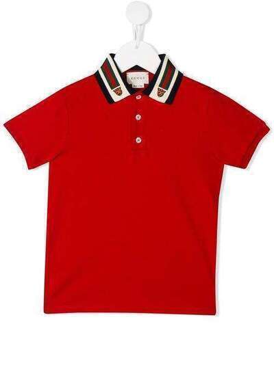 Gucci Kids рубашка-поло с отделкой Web 564298XJBEP