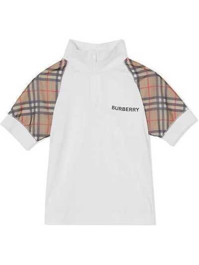 Burberry Kids рубашка-поло с молнией спереди 8011057