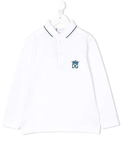 Dolce & Gabbana Kids рубашка-поло с вышитым логотипом L4JT7KG7OGW