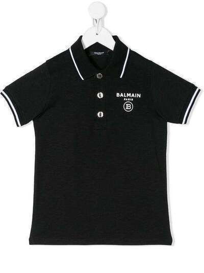 Balmain Kids рубашка-поло с короткими рукавами и логотипом 6M8541MX330