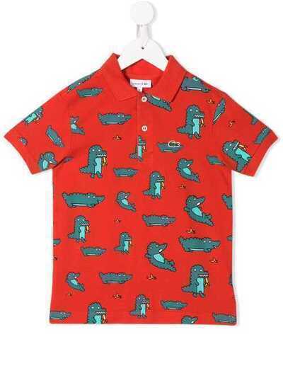 Lacoste Kids рубашка-поло с изображением крокодила PJ451200ADX