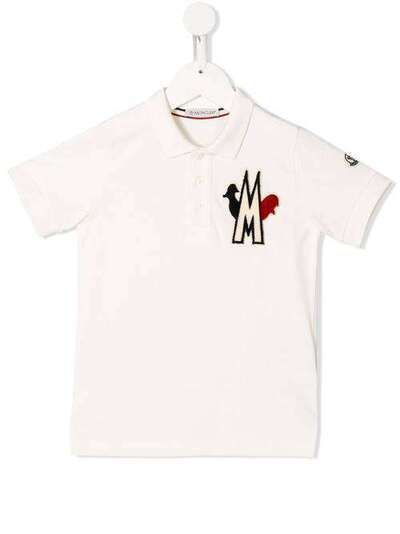 Moncler Kids рубашка-поло с нашивкой-логотипом 831230584632